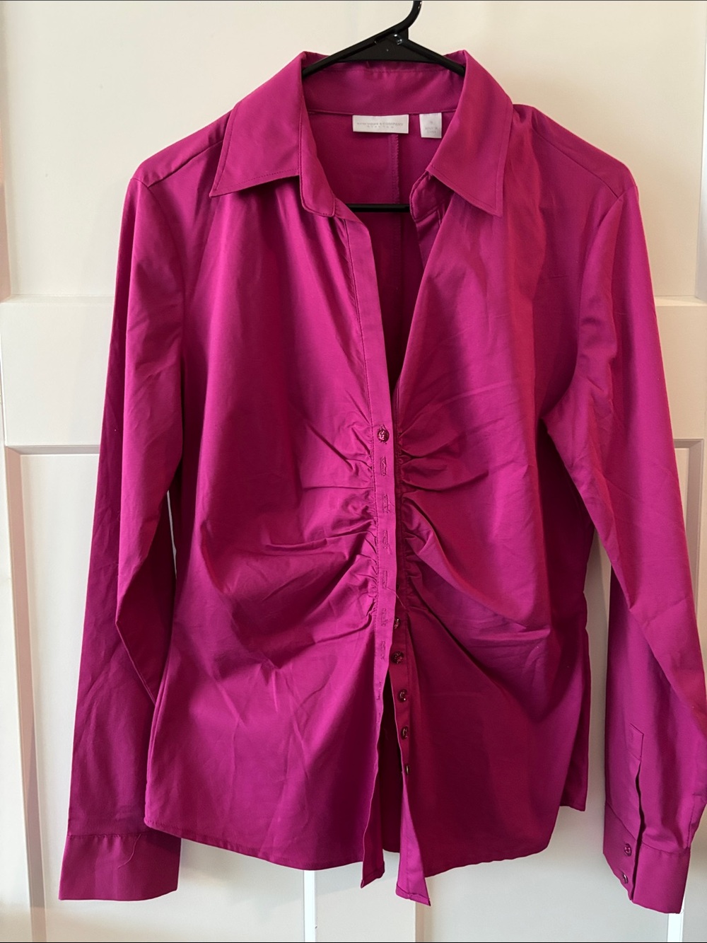 New York & Company Fuchsia Button-Down Shirt